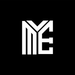 ME letter logo design on black background. ME creative initials letter logo concept. ME letter design.
