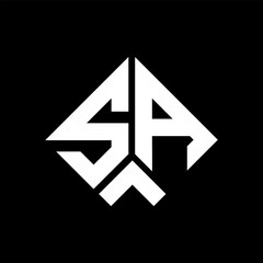 SA letter logo design on black background. SA creative initials letter logo concept. SA letter design.
