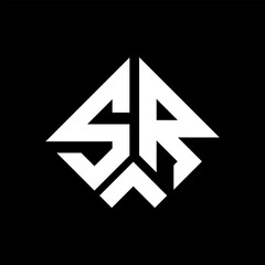 SR letter logo design on black background. SR creative initials letter logo concept. SR letter design.
