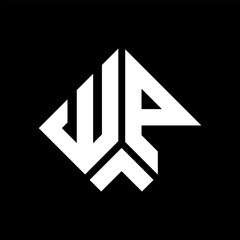WP letter logo design on black background. WP creative initials letter logo concept. WP letter design.
