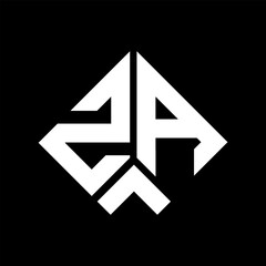 ZA letter logo design on black background. ZA creative initials letter logo concept. ZA letter design.
