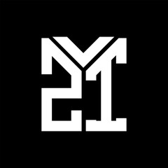 ZI letter logo design on black background. ZI creative initials letter logo concept. ZI letter design.
