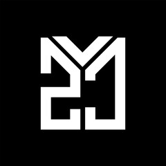 Fototapeta premium ZJ letter logo design on black background. ZJ creative initials letter logo concept. ZJ letter design. 