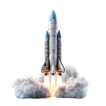 recommend clip art: Space rocket with smoke on transparent background