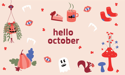 Obraz na płótnie Canvas Hello October