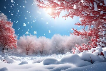 Christmas snowy winter design. White falling snowflakes, abstract landscape. Cold weather effect. Magic nature fantasy snowfall texture decoration.