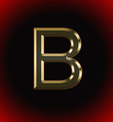 Golden and shining Alphabet(letter) B and name of individual (boy or Girl) with start of alphabet B, black and red beautiful background - obrazy, fototapety, plakaty