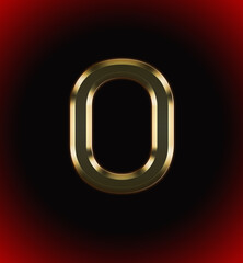 Golden and shining Alphabet(letter) O and name of individual (boy or Girl) with start of alphabet O, black and red beautiful background - obrazy, fototapety, plakaty