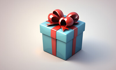 Fototapeta premium Cute Christmas Gifts 3D Art Animated Graphic, Invitation Card Banner Website Design Background - ai generated