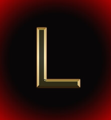 Golden and shining Alphabet(letter) L and name of individual (boy or Girl) with start of alphabet L, black and red beautiful background - obrazy, fototapety, plakaty