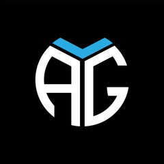 AG letter logo design on black background. AG creative initials letter logo concept. AG letter design.
