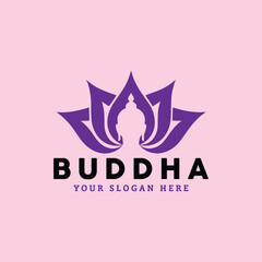 lotus buddha logo design vector