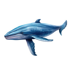 Fototapeta premium Blue whale on transparent background