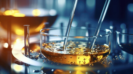 Oil dropping, Chemical reagent mixing, Laboratory and science experiments, Formulating the chemical for medical research, Quality control of petroleum industry products concept.