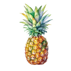 Pineapple watercolor hand draw illustration isolated on white background. vector Pineapple, illustration