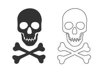 Skull icon. crossbones design vector ilustration.