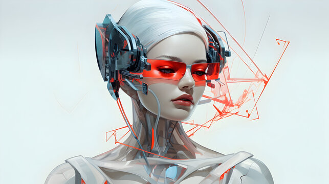 cyber woman, innovative girl, futuristic woman