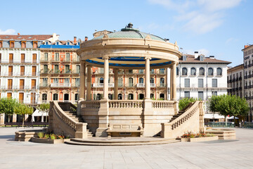 Pamplona city center, Castle plaza view, Spain