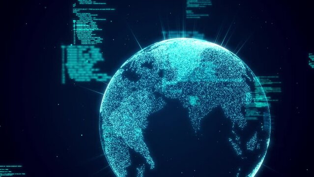 Worldwide international future internet information data, modern global business world technology connection, digital web code payment security 3d rendering