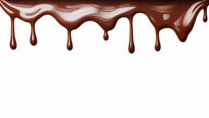 Chocolate streams isolated on a white background