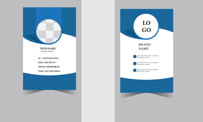 Modern and creative Simple vector office ID card design template with Abstract Shape .Creative Corporate Business identity card for employees . Easy to Use and Customize Elegant ID card template .