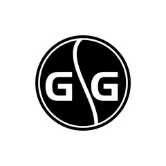 GG letter logo design on white background. GG creative initials letter logo concept. GG letter design.

