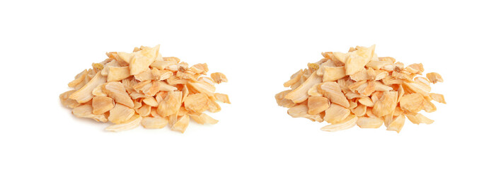 Dry Garlic Slices, Crispy Fried Cloves Pile Closeup, Roasted Grilled Garlic Flakes, Clove Chip Group