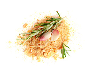 Dry Garlic Slices, Crispy Fried Cloves Pile Closeup, Roasted Grilled Garlic Flakes, Clove Chip Group