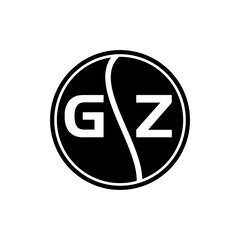 GZ letter logo design on white background. GZ creative initials letter logo concept. GZ letter design.

