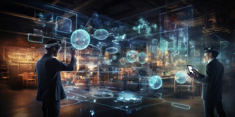 Technological Fusion in the Workplace: Industry Professionals Utilize Advanced Tools and Collaborative Efficiency to Enhance Productivity, Embracing a Modern and Innovative Approach to Work