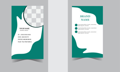 Modern and creative Simple vector office ID card design template with Abstract Shape .Creative Corporate Business identity card for employees . Easy to Use and Customize Elegant ID card template. 
