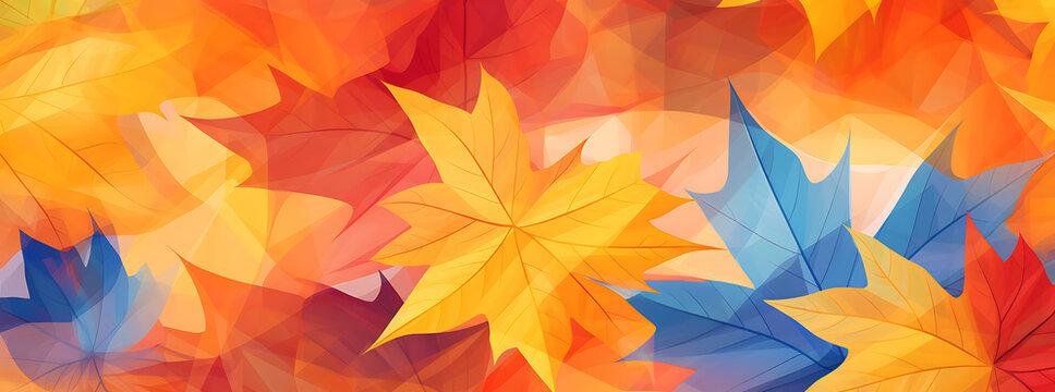 Abstract Autumn Background in Colorful Cartoon Style 