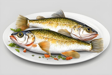 fresh fish on a plate