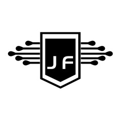 JF letter logo design on white background. JF creative initials letter logo concept. JF letter design.
