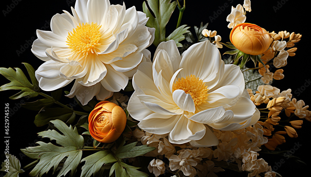 Wall mural Freshness and beauty in nature, a single flower elegance blossoms generated by AI