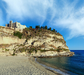 Former 4th century monastery on top of the Sanctuary of Santa Maria Island - Tropea, Calabria,...