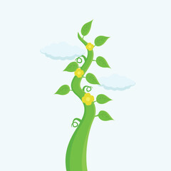beanstalk design vector flat isolated illustration