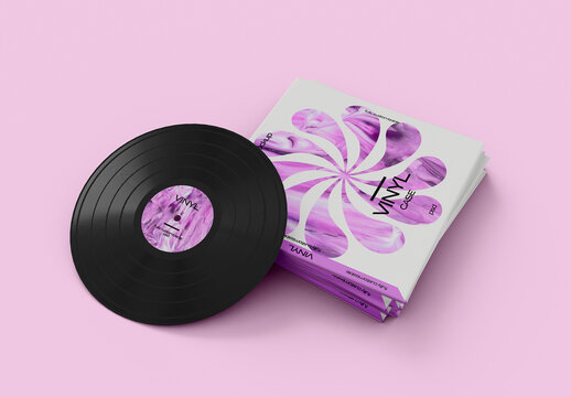 Stacked Vinyl Record Mockup