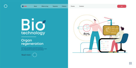 Bio Technology, Organ regeneration -modern flat vector concept illustration of a hand regenerating, futuristic technology. Metaphor of regenerative medicine and the body's ability to self-repair