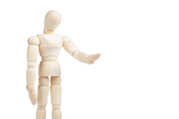 Wooden figurine, man opera singing gesture, giving a speech, object closeup, one person symbol, singing voice training vocal music lessons abstract concept, speaking and gesturing posing doll up close