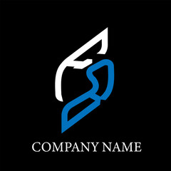 FB letter logo design on black background. FB creative initials letter logo concept. FB letter design.
