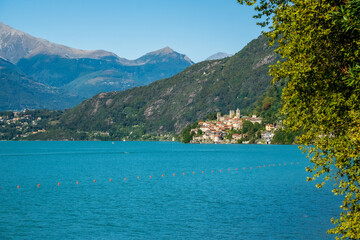 Obraz premium beautiful view of Corenno Plinio, lake Como Italy