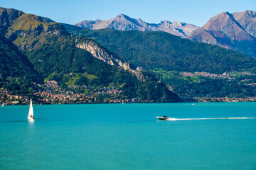 Fototapeta na wymiar Summer life in lake Como Italy