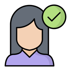 Vote Yes Line Color Icon