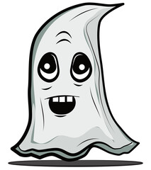 Happy ghost with an open mouth
