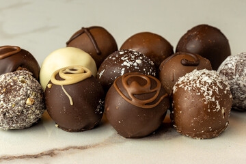 chocolate truffles of various flavors
