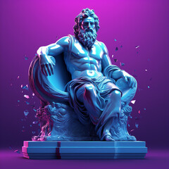 3d render of a holographic statue
