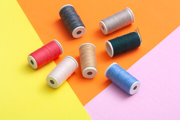 Colorful Sewing Ropes on Colorful Background