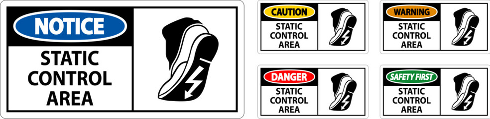 Caution Sign Static Control Area