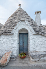Typical view of trulli houses in Alberobello in Italy